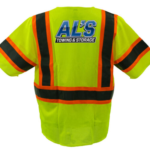 GSS Safety Class 3 Two Tone Mesh Zipper Safety Vest Thumbnail